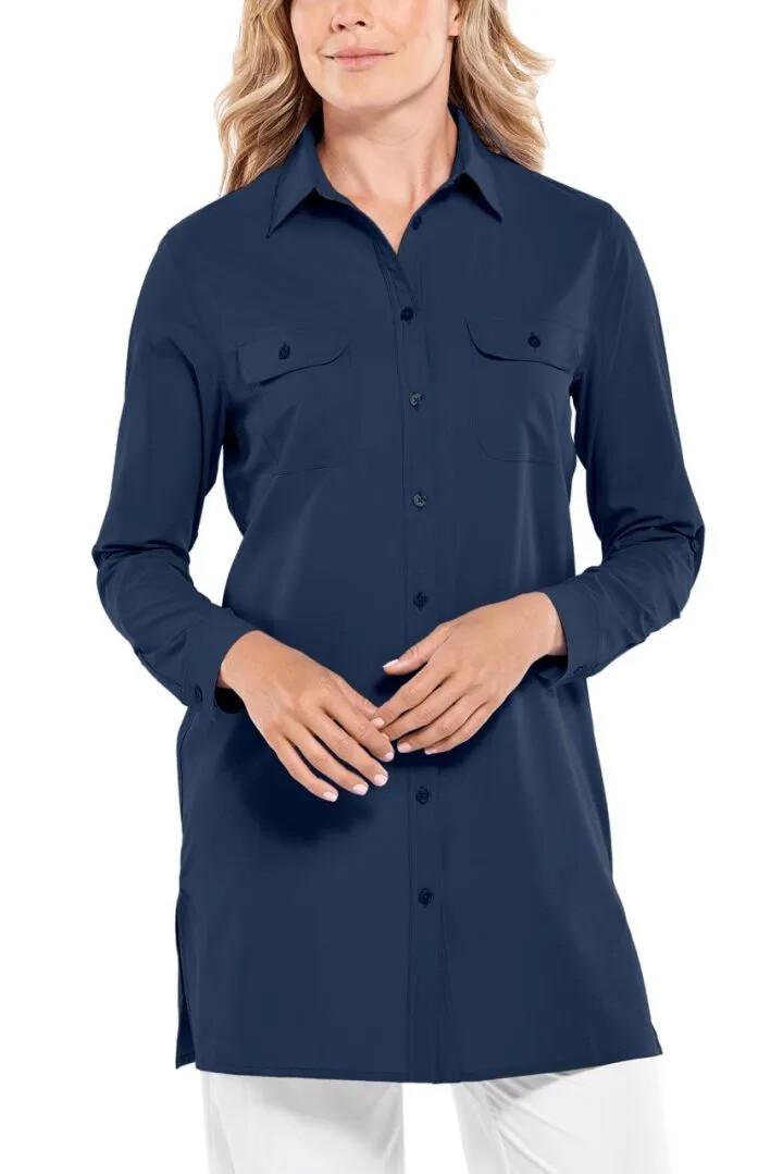 Coolibar - UV Shirt for women - Santorini Tunic Blouse - Navy