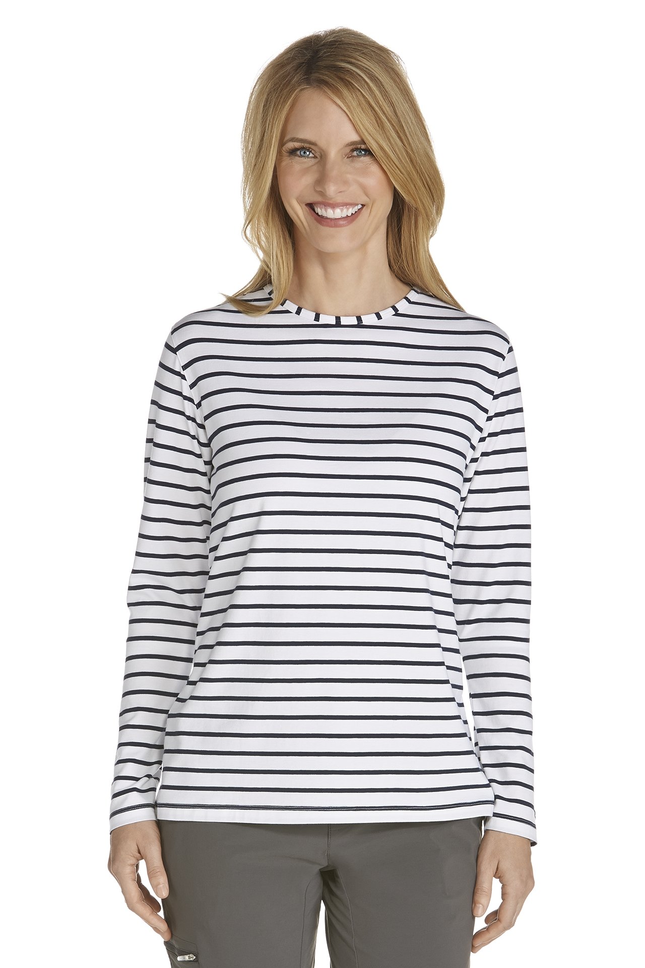 Coolibar - UV Shirt for women - Longsleeve - Morada - White/Navy