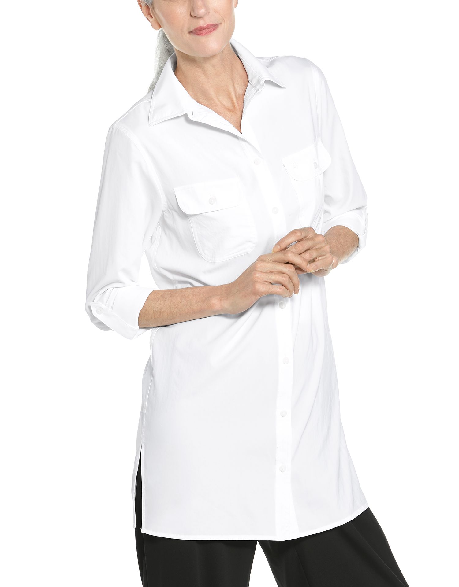 Coolibar - UV Shirt for women - Santorini Tunic Blouse - White