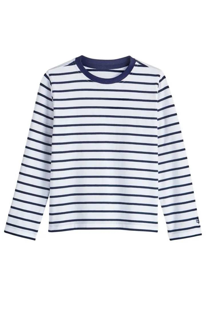 Coolibar - UV Shirt for children - Long sleeve - Coco Plum Everyday - Stripe - White/Navy