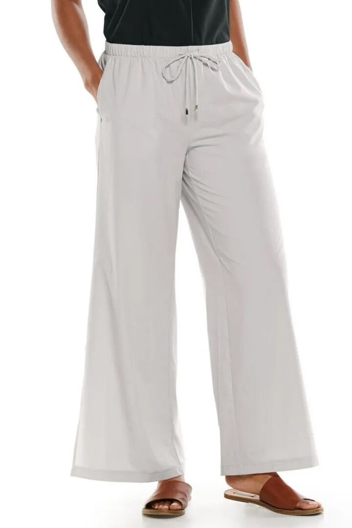 Coolibar - UV Wide Leg Pants for women - Petra - Solid - Stone Grey 