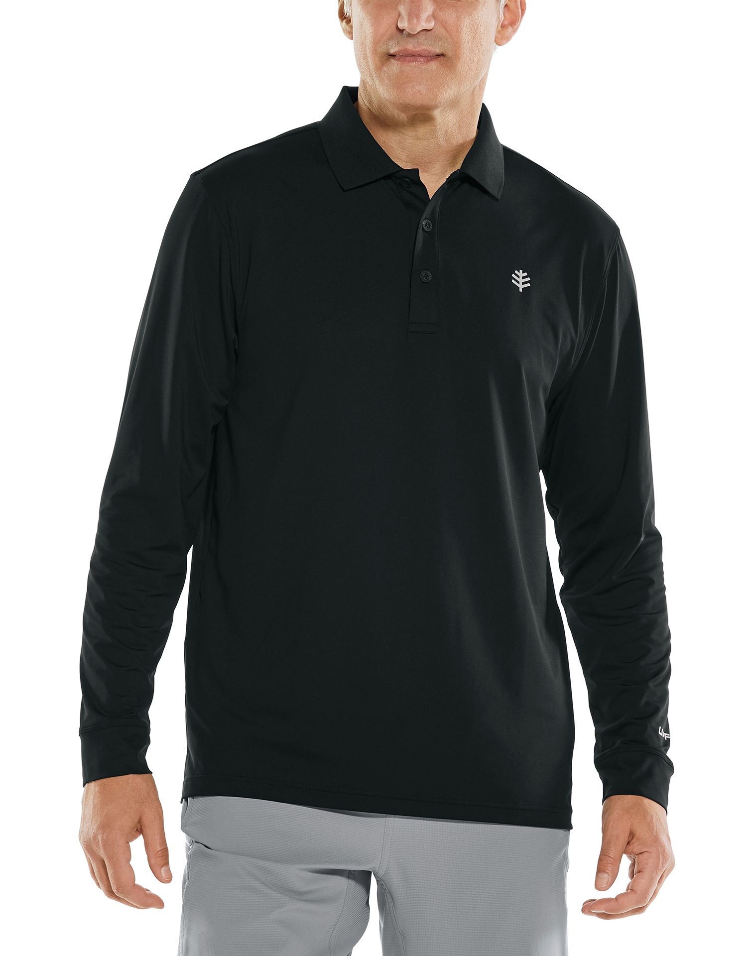 Coolibar - UV Sport Polo for men - Longsleeve - Erodym Golf - Black