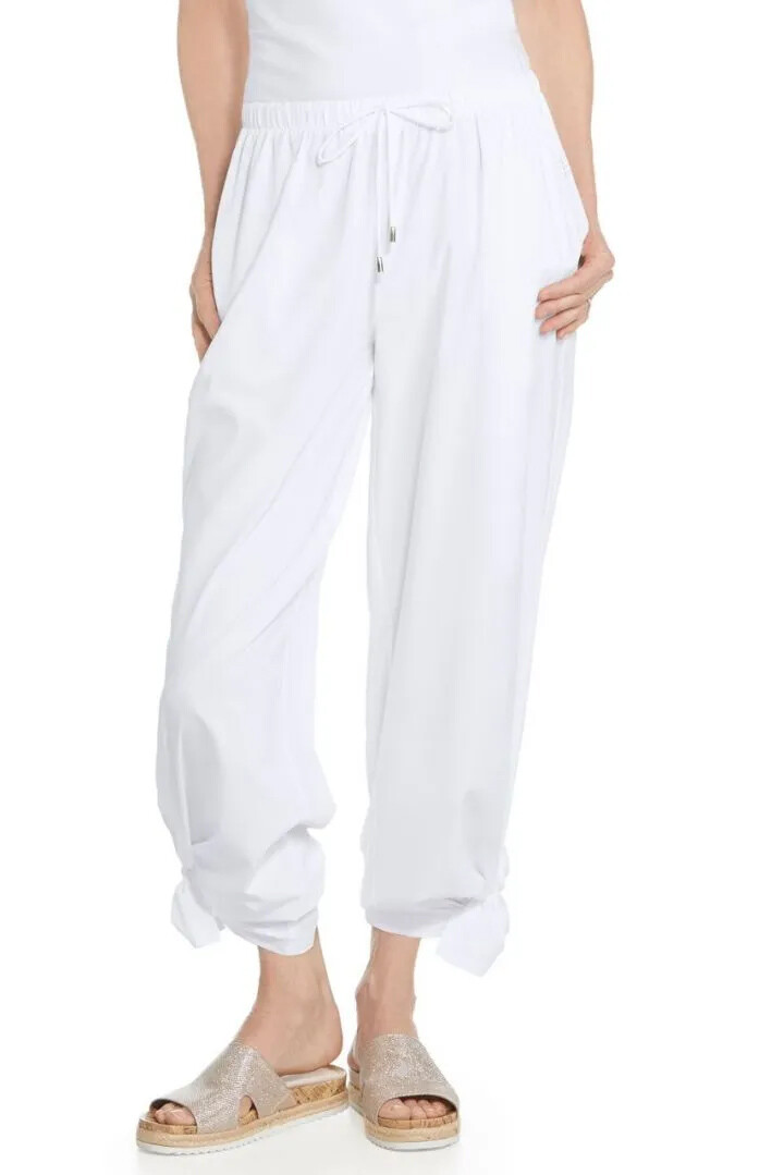 Coolibar - UV Wide Leg Pants for women - Petra - Solid - White 
