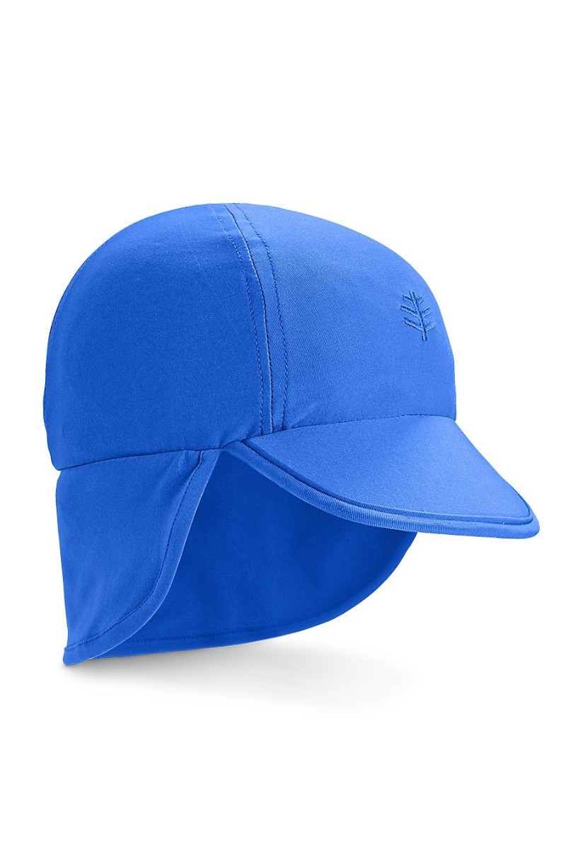 Coolibar - UV sun cap for babies with neck flap - Baja Blue