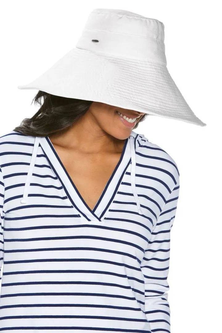Coolibar - UV floppy hat for women - Wide brim - White