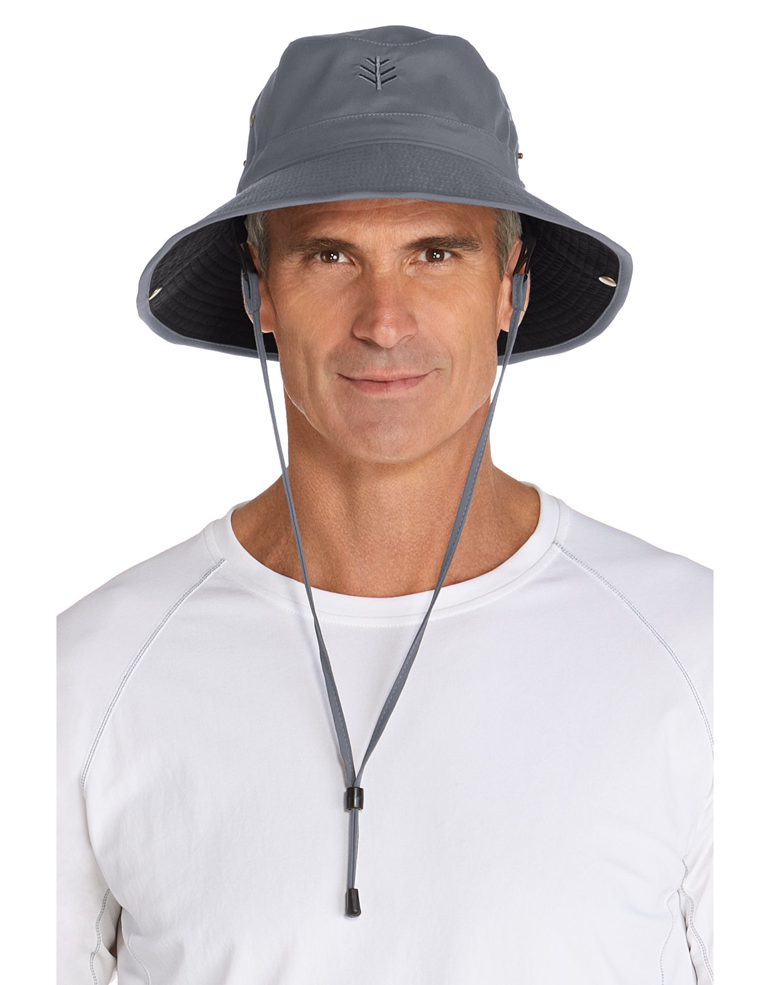Coolibar - Featherweight UV Bucket Hat for men - Chase - Carbon/Black