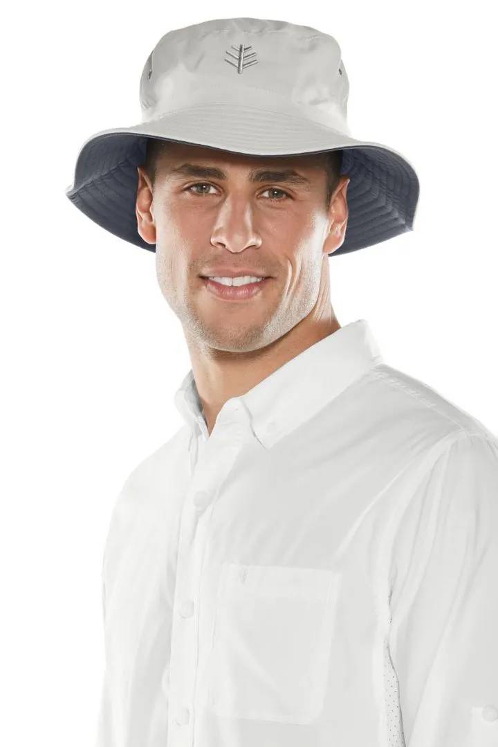 Coolibar - UV Reversible Bucket Hat for adults - Landon - Stone/Carbon