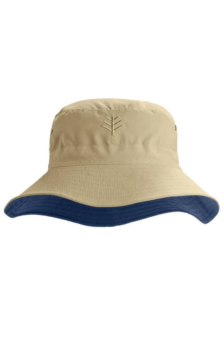 Coolibar UV Reversible Bucket Hat for adults Landon Stone Carbon UV Fashions