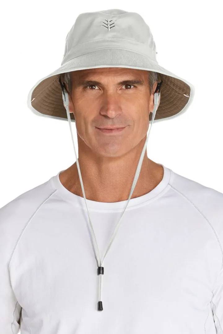 Coolibar - UV Featherweight Bucket Hat for men - Chase - Stone/Khaki