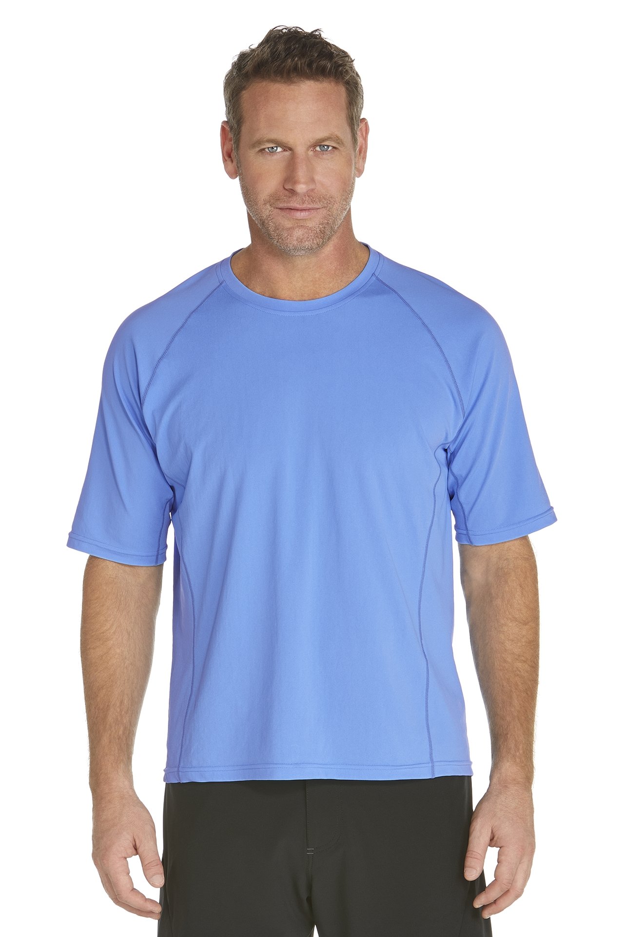 Men's Short-Sleeve Swim Shirt - light blue