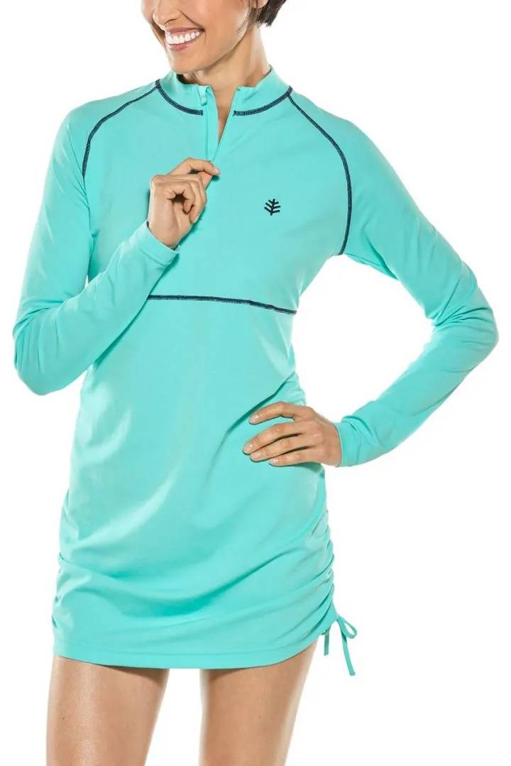 Coolibar - UV Swim Shirt for women - Lawai Ruche - Solid - Tropical Mint 
