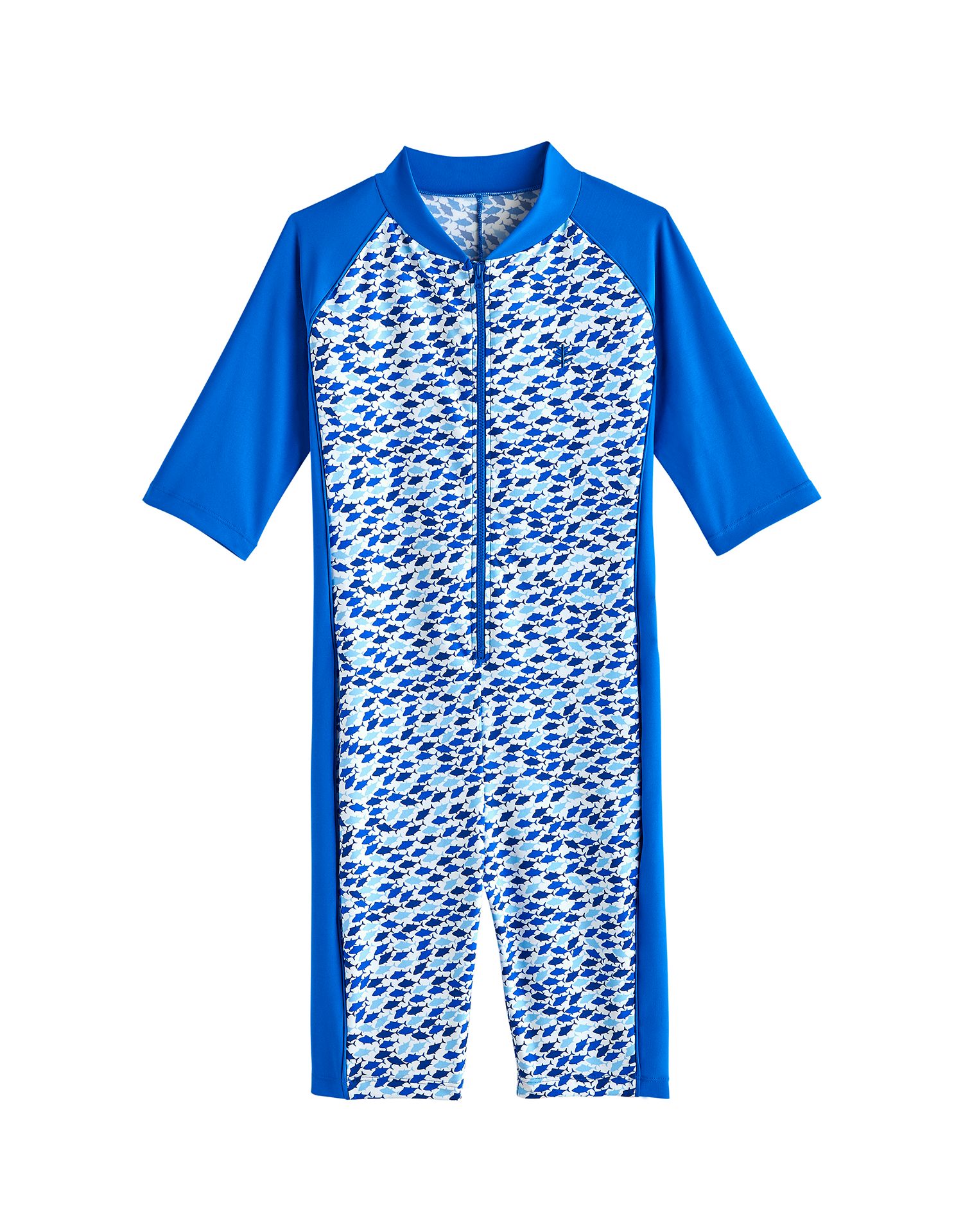 Coolibar - UV Swim suit for boys - Barracuda Neck-to-Knee - Marlin Blue