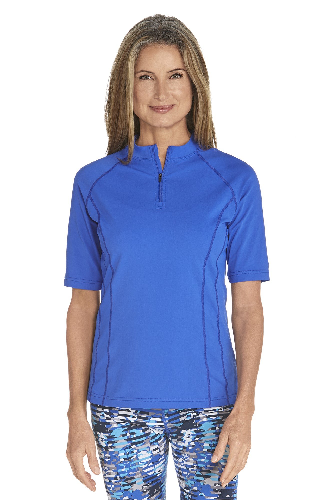 Coolibar - UV Swim shirt short sleeve women - Kobalt Blue