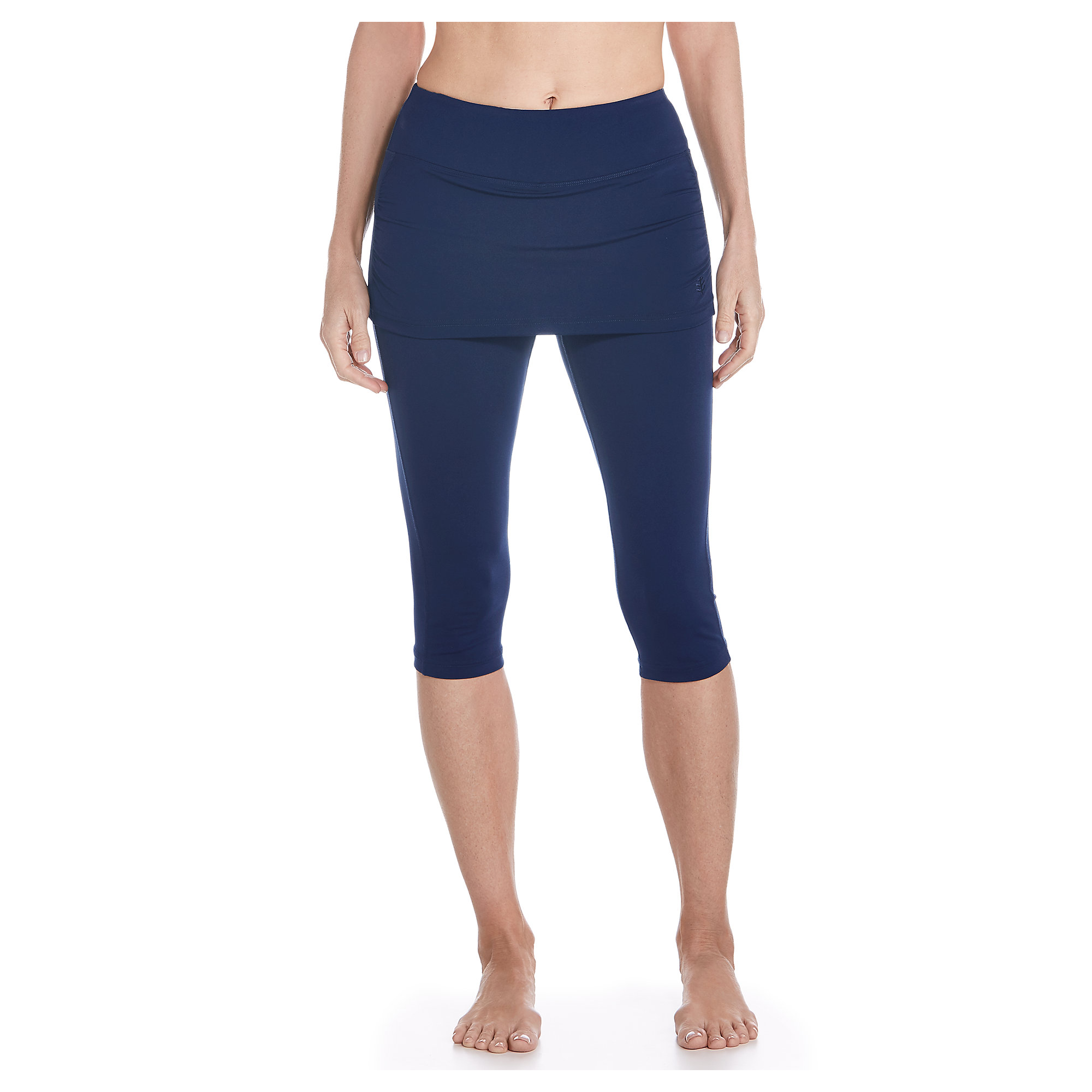 Coolibar - UV skirted swim leggings for women - Navy blue