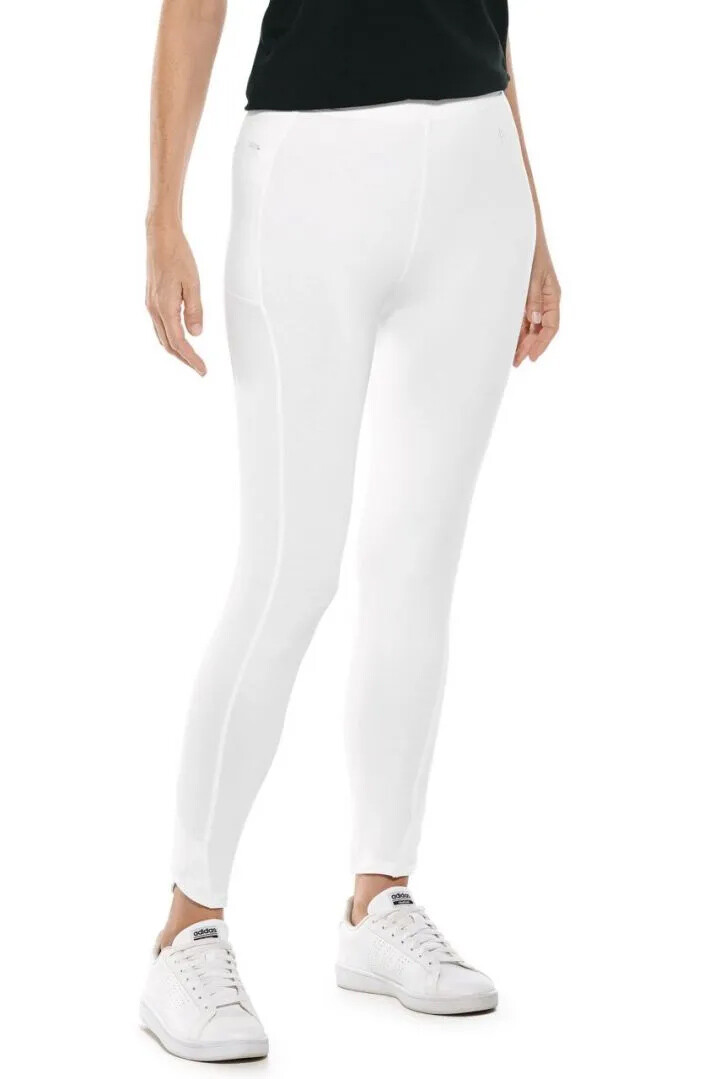 Coolibar - UV  Summer Leggings for women - LumaLeo - Solid - White 