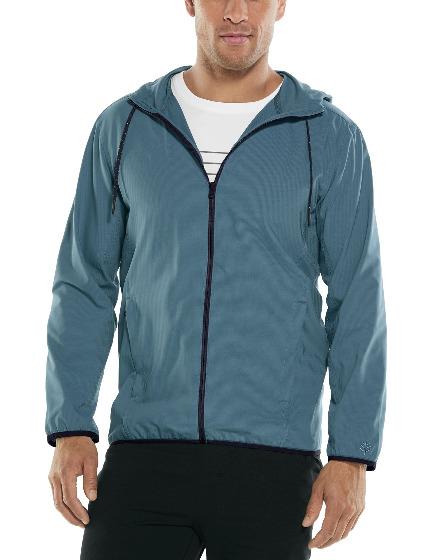 Coolibar - UV Summer Jacket for men - Hullen Hooded - Placid Blue