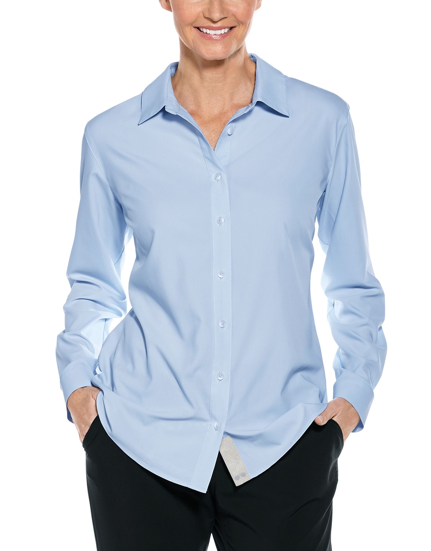 Coolibar - UV Shirt for women - Hepburn Blouse - Light blue