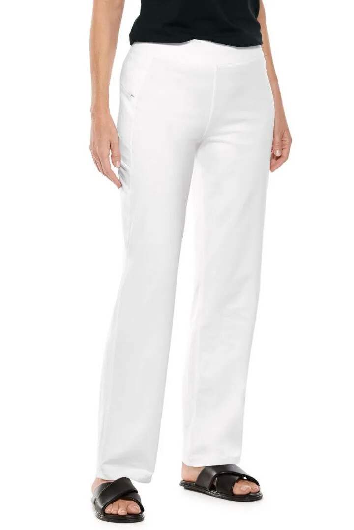 Coolibar - UV Beach Pants for women - LumaLeo - Solid - White 