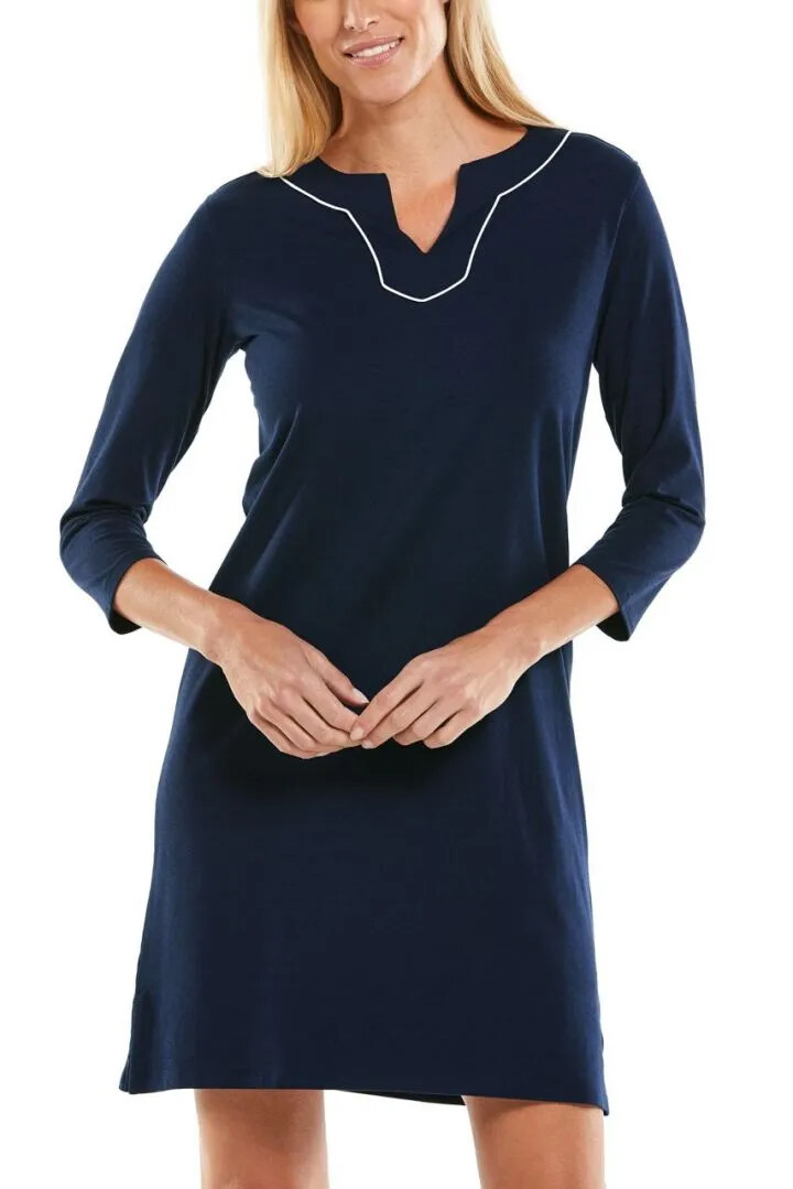 Coolibar - UV Tunic Dress for women - Oceanview - Solid - Navy