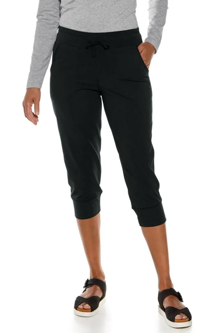 Coolibar - UV Weekend Crop Jogger for women - Maho - Solid - Black