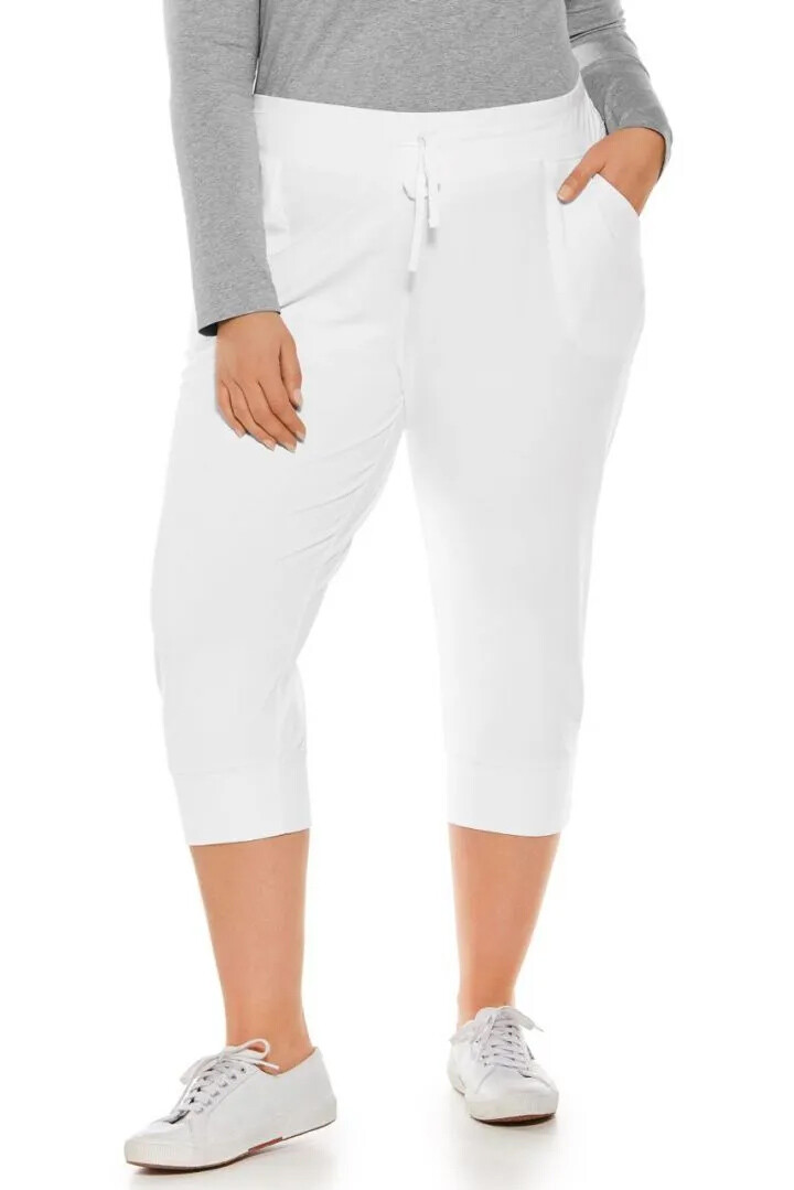 Coolibar - UV Weekend Crop Jogger for women - Maho - Solid - White 