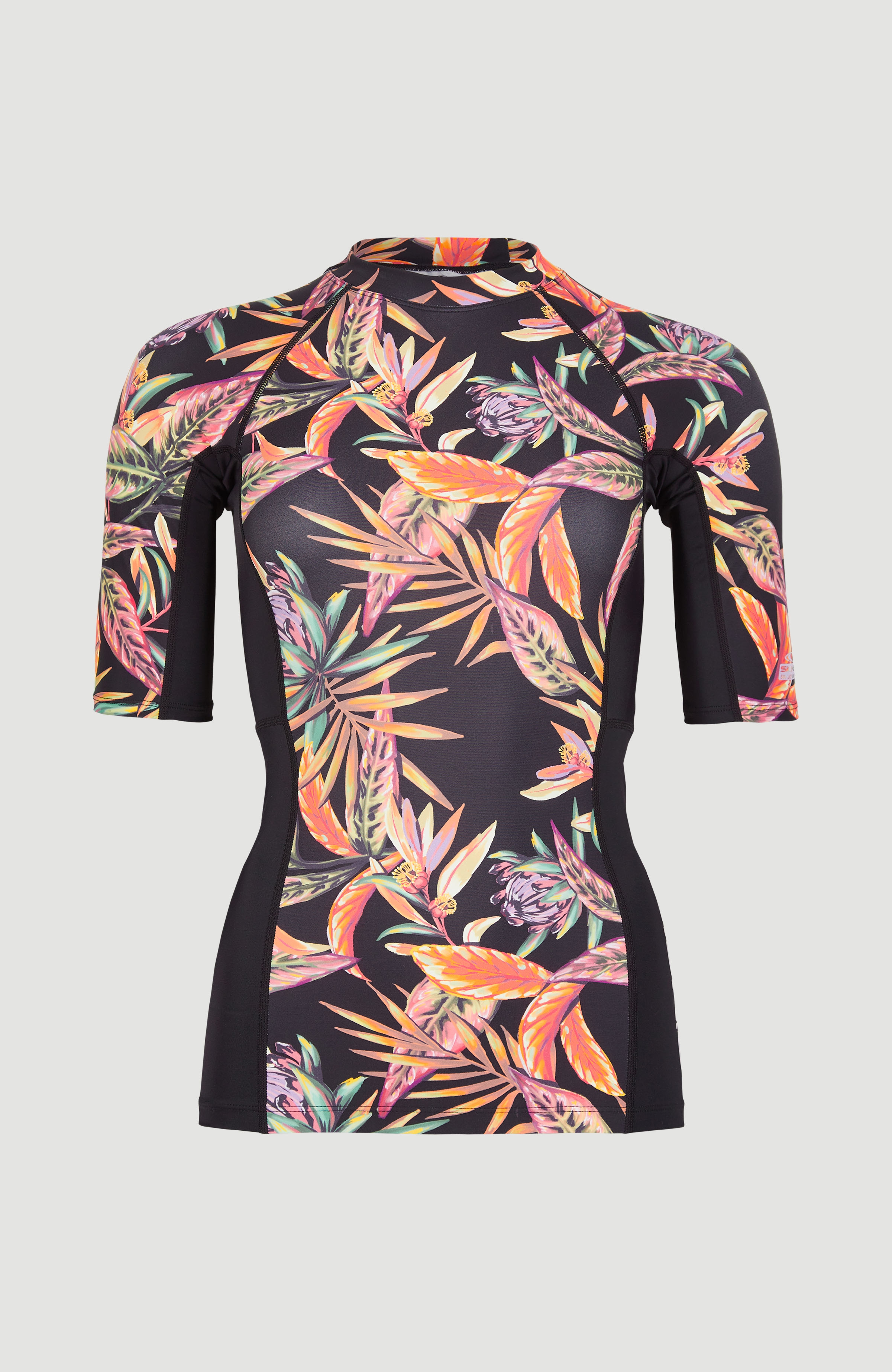 O'Neill - UV Swim shirt with short sleeves for women - Anglet - UPF50+ - Black Tropical Flower