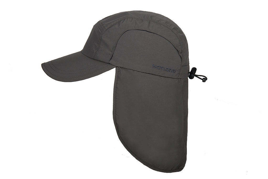 Hatland - Cooling UV Sun cap with neck protection for men - Malcolm - Anthracite