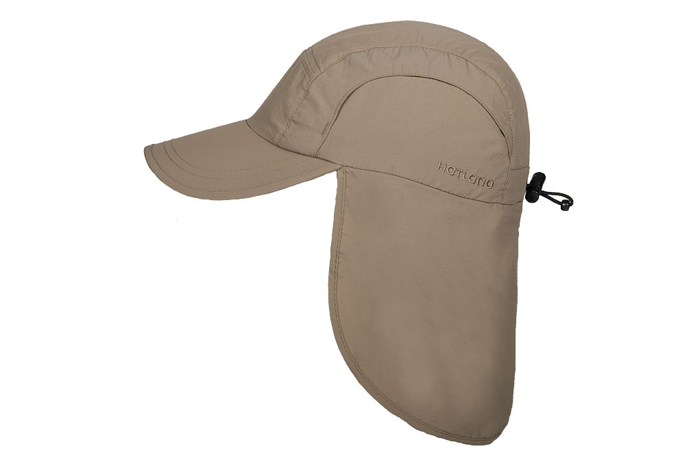 Hatland - Cooling UV Sun cap with neck protection for men - Malcolm - Beige