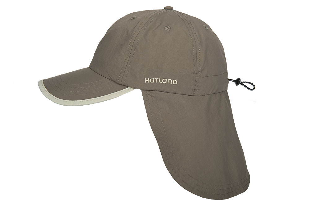Hatland - UV sun cap with neck flap for men - Stone Anti-Mosquito - Olivegreen