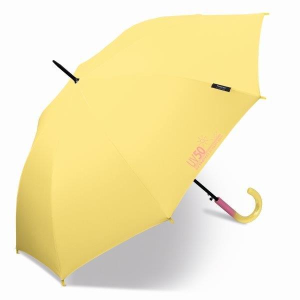 Happy Rain - Long umbrella with UV protection - Automatic - Yellow