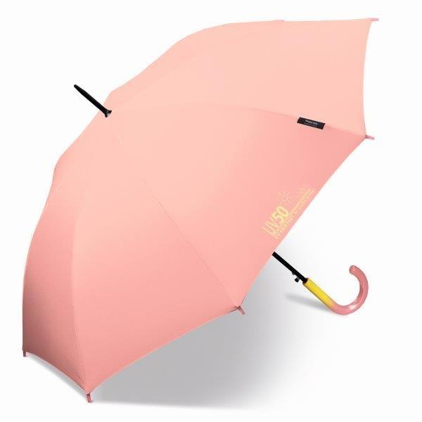 Happy Rain - Long umbrella with UV protection - Automatic - Pink