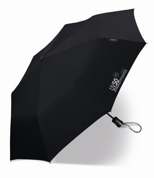 Happy Rain - Mini umbrella with UV protection - Automatic - Black