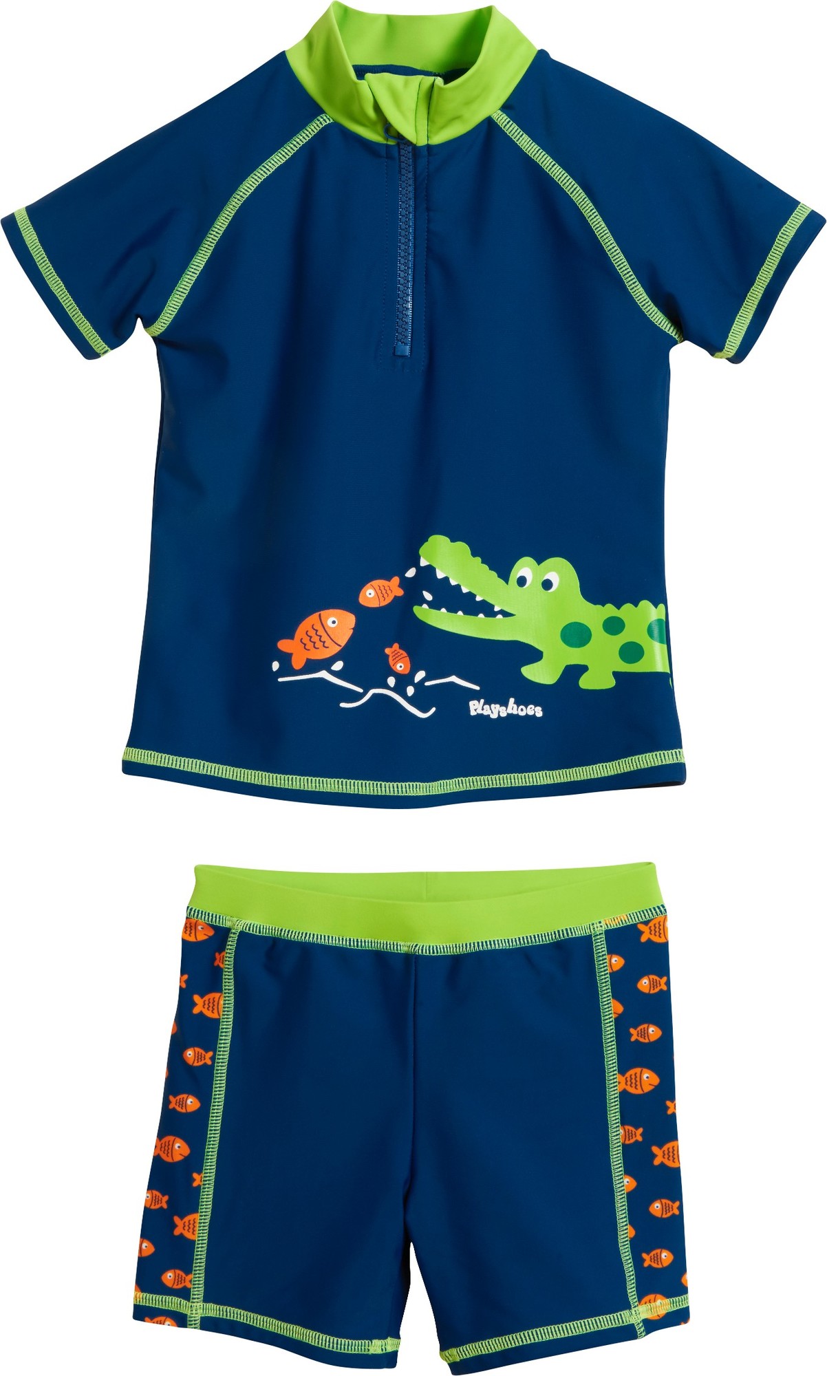 Playshoes - UV swim set two-piece for boys - Crocodile - Blue