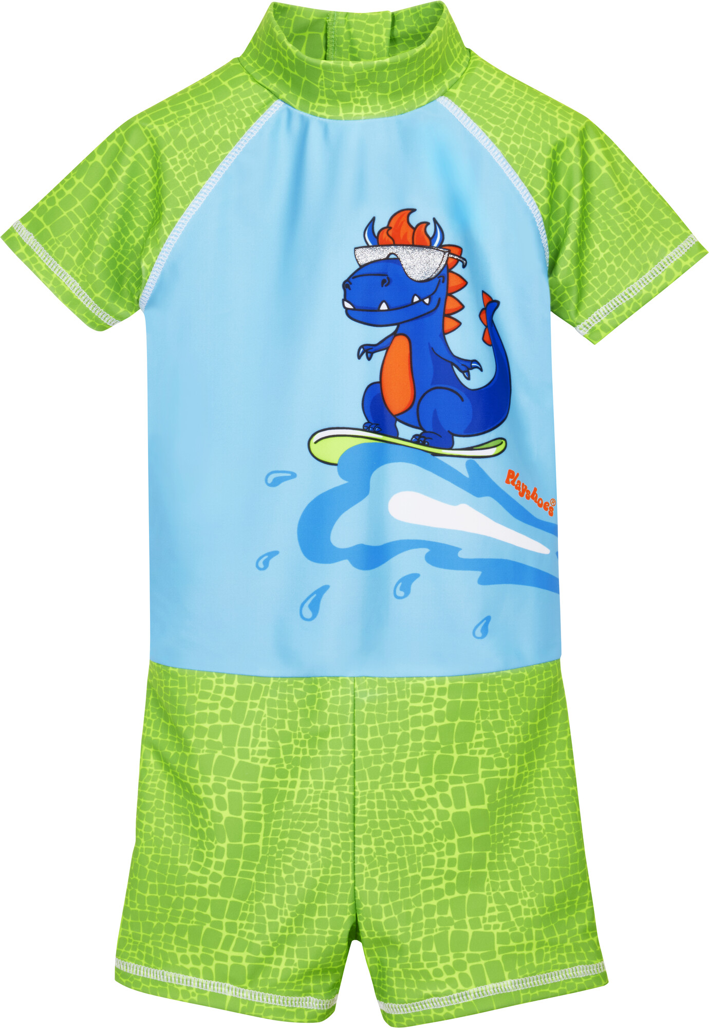 Playshoes - UV swimsuit for boys - Dino - Lightblue/Green