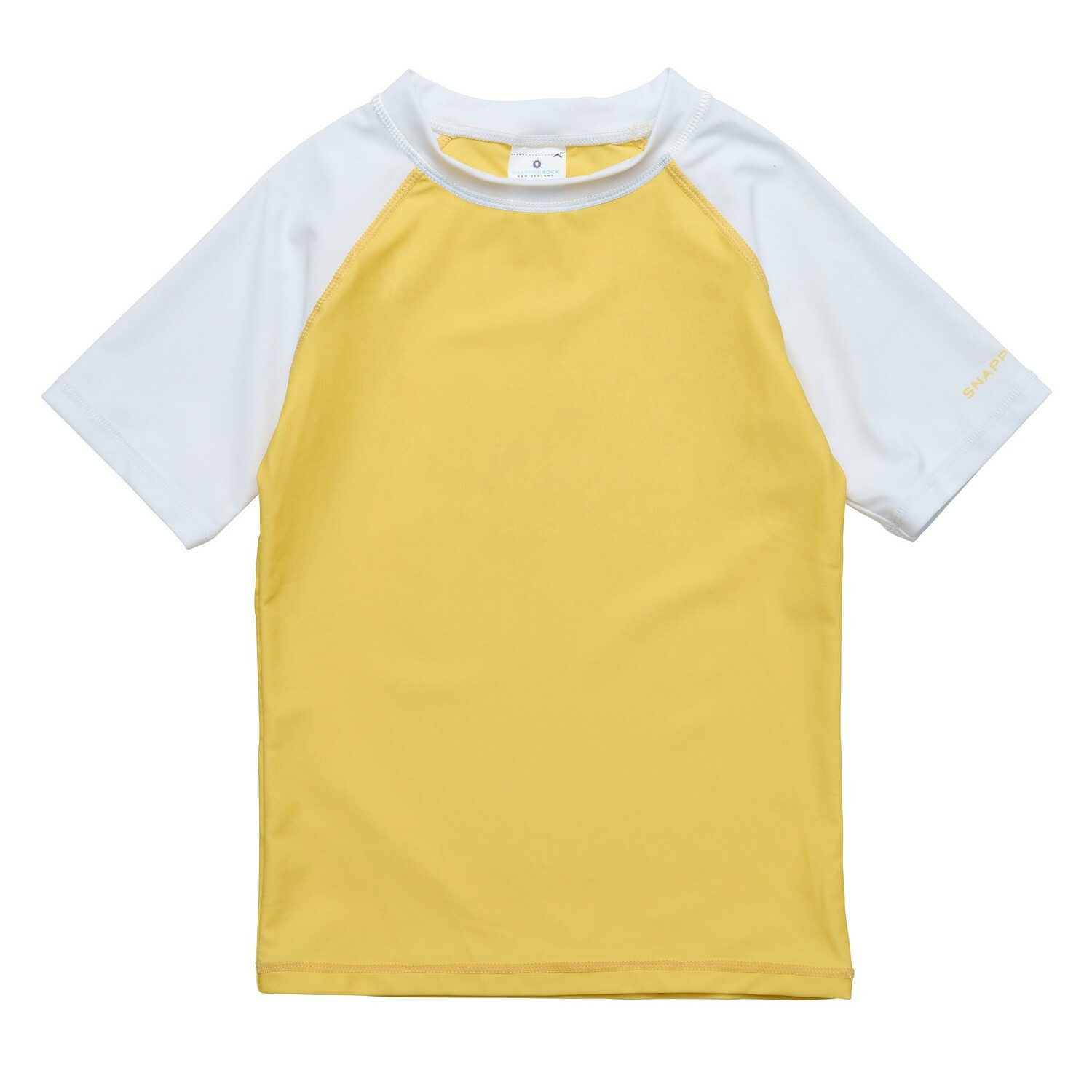 Snapper Rock - UV Rash top for kids - Short sleeve - Yellow/White