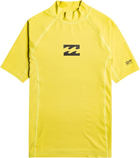 Billabong - UV Rashguard for boys with short sleeves - Waves All Day - UPF50+ - Acid Green