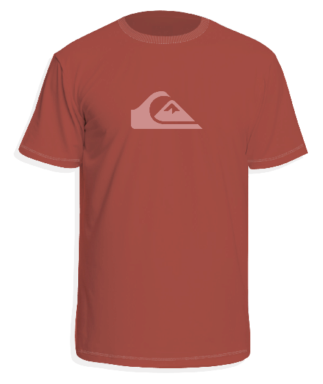 Quiksilver - UV Swimming shirt with short sleeves for boys - Solid - Hot sauce