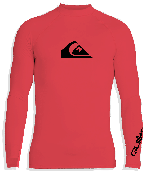 Quiksilver - UV Rashguard with long sleeves for men - All time - Fierry coral