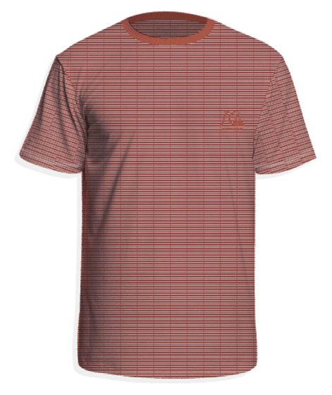 Quiksilver - UV Swimming shirt with short sleeves for men - Striped - Hot sauce heather