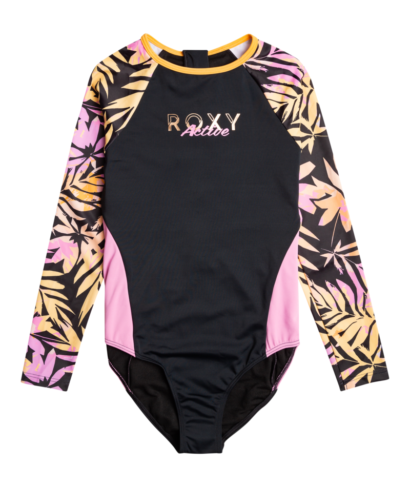 Roxy - Swim Suit girls - Active Joy - Long sleeve - Anthractite Zebra Jungle Girl