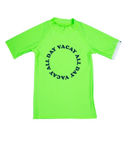 JUJA - UV Swim shirt with short sleeves for children - High Visual - UPF50+ - Vacay all day - Neon lime