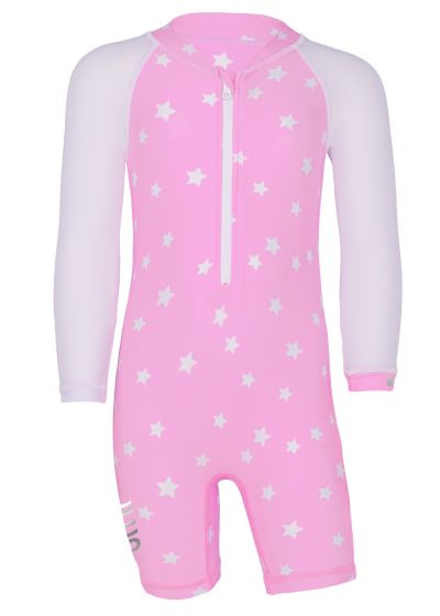 JUJA -  UV Swim suit for babies - longsleeve - Stars - Pink