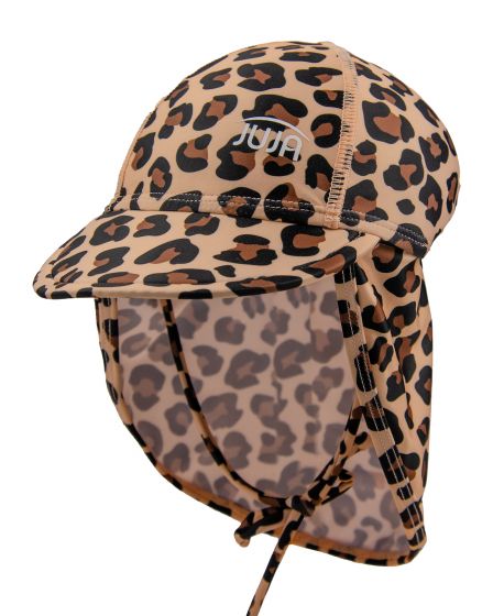 JUJA - UV Sun cap for children - UPF50+ - With neck flap - Leopard - Brown