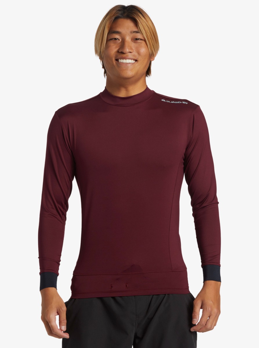 Quiksilver UV Surf T shirt for men Highline Long sleeve UPF50 Wine AQYWR03146 RSR0 UV Fashions