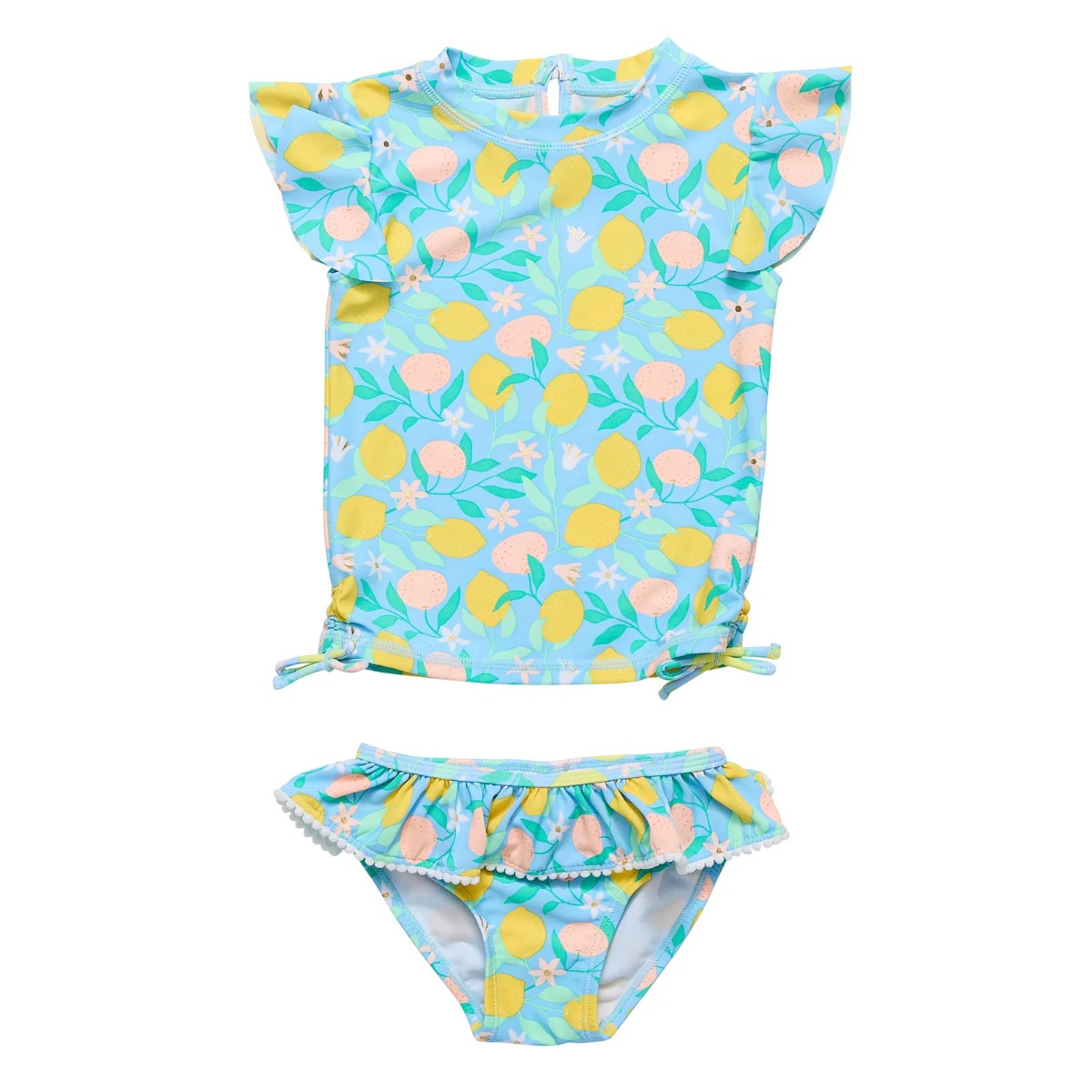 Snapper Rock - UV Swimset for babies and kids - Short sleeve - UPF50+ - Lemon Drops - Blue/Yellow