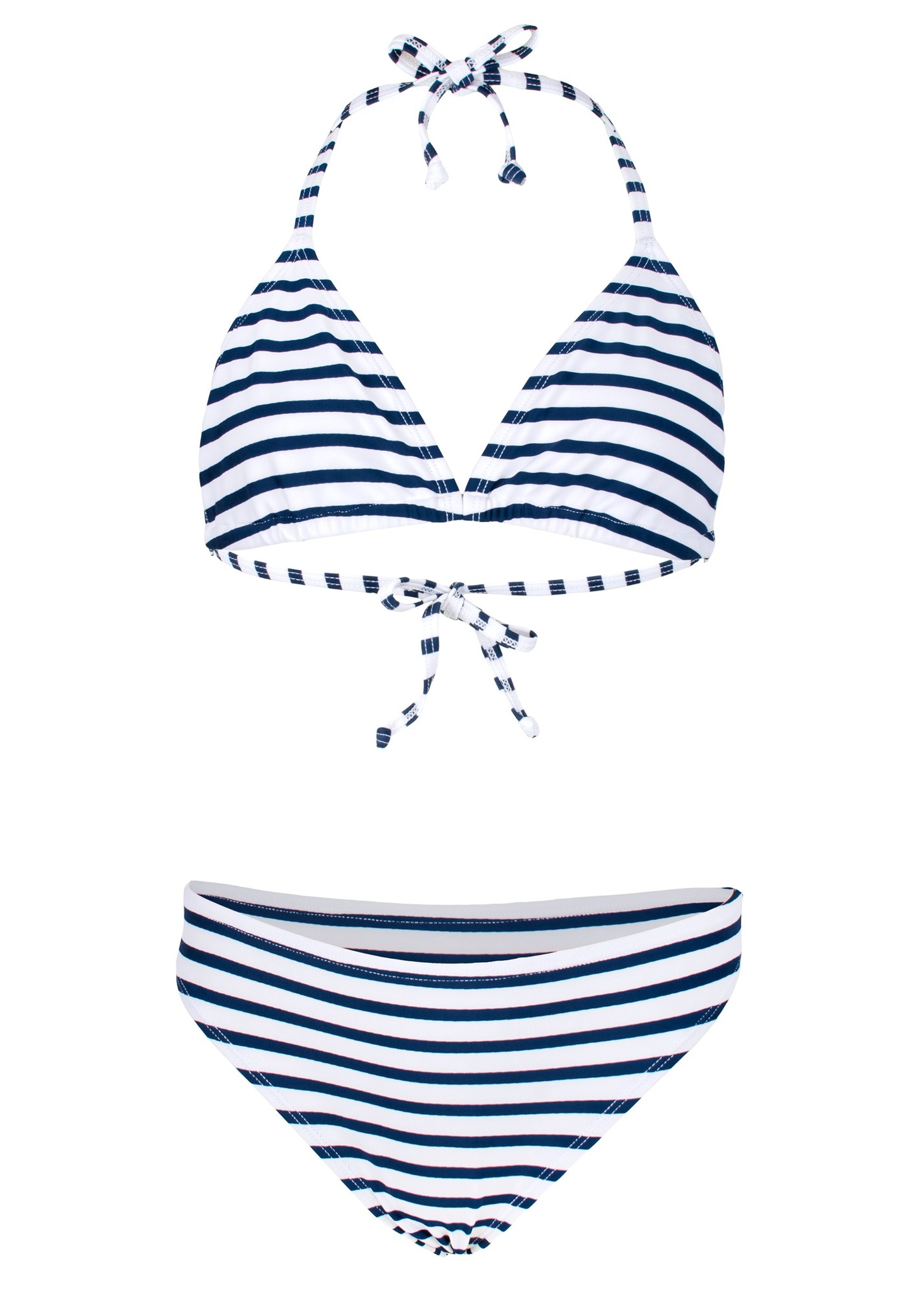 JUJA -  Bikini for girls - Stripy - White/Blue