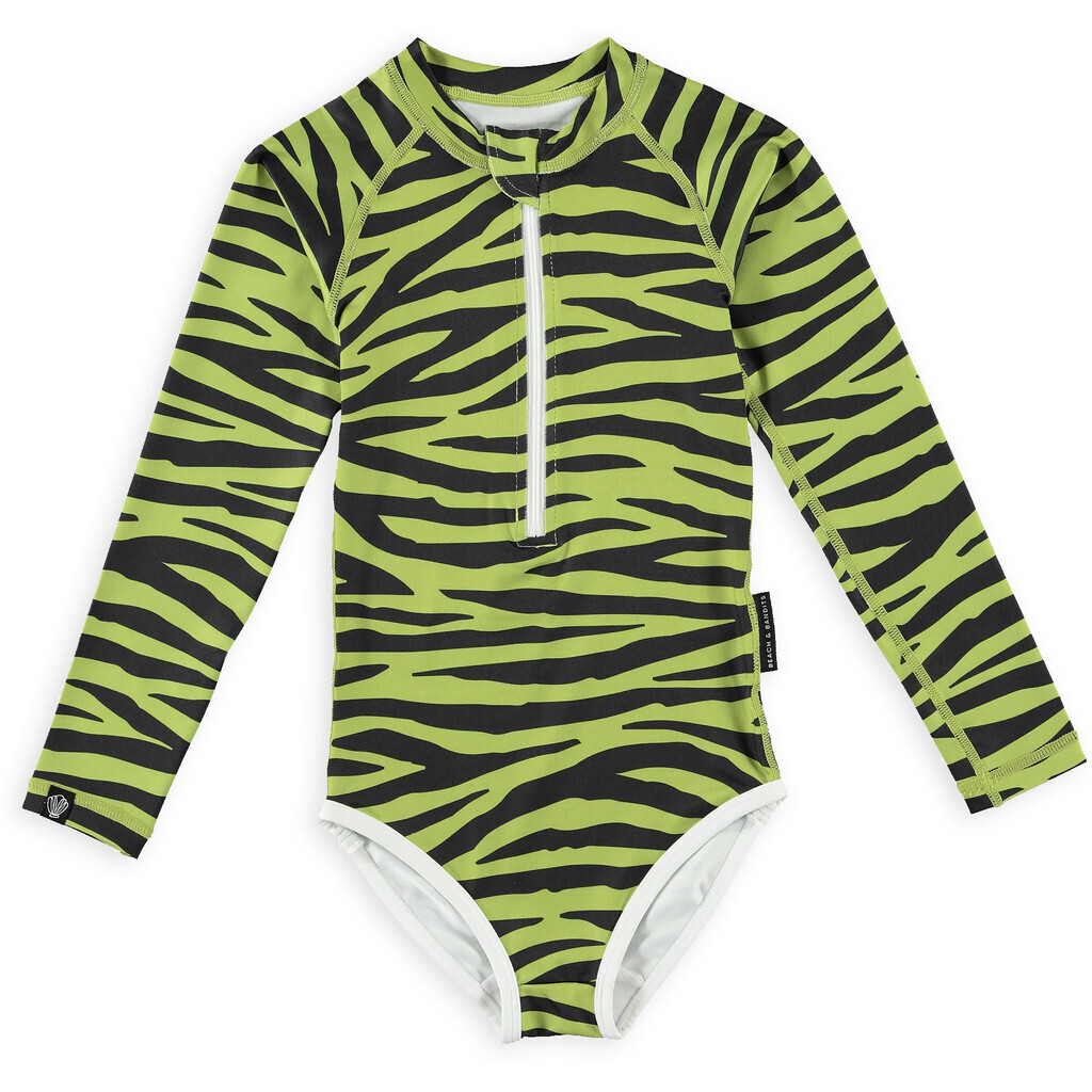 Beach & Bandits - UV Swimsuit for girls - Long sleeve - UPF50+ - Go Pesto - Green