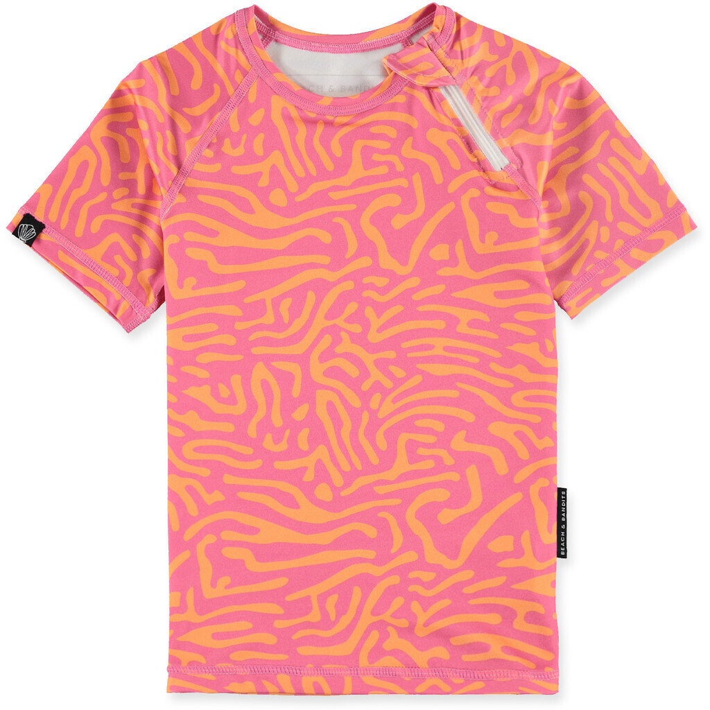 Beach & Bandits - UV Swim shirt for kids - UPF50+ - Short sleeve - Pink Coral - Pink