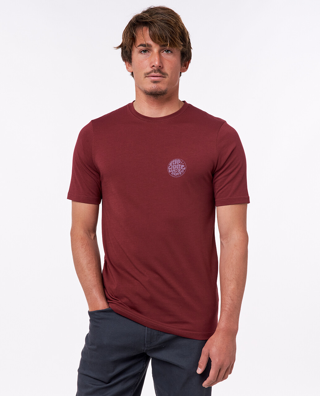 Curl UV Swim shirt for men - Icons of Surf - Maroon | UV-Fashions