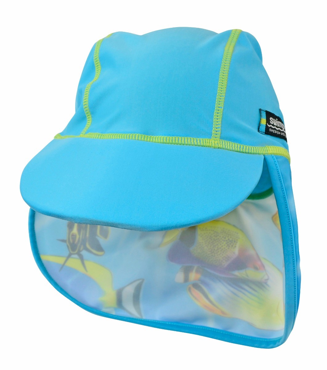 Kid Boy Girl Swim Caps Baby Sun Safe Sporty Flap Swim UV+50 Flap Hat Pool TEUS